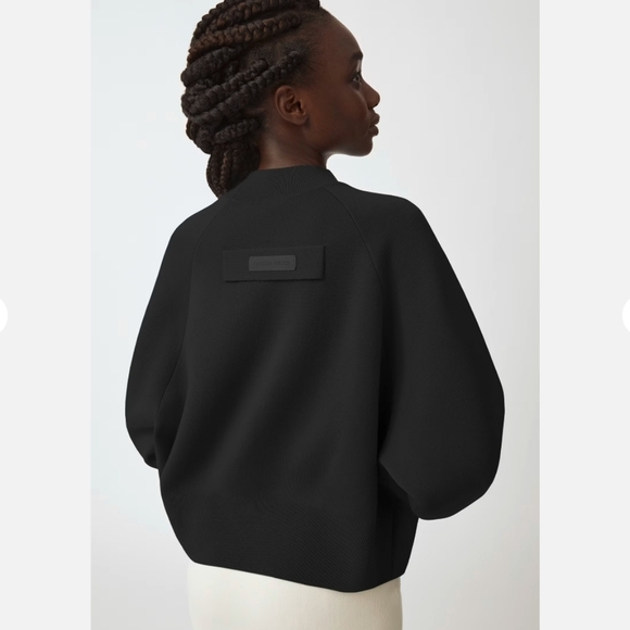 Canada Goose Wool Blend Black Holton Mockneck Cropped Women's Sweater Size S/P - Picture 1 of 13